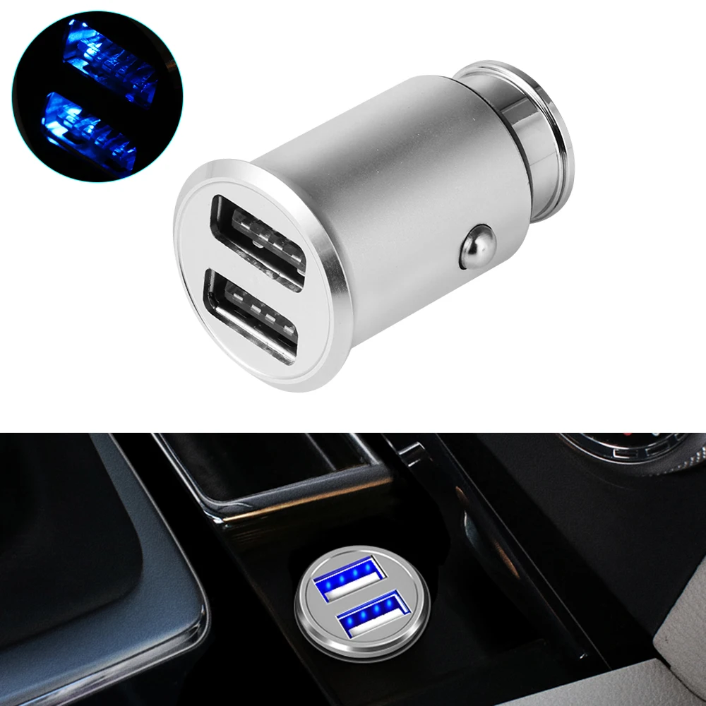 Высококачественный двойной Переходник USB для зарядки в машине 3 1 А светодиодный
