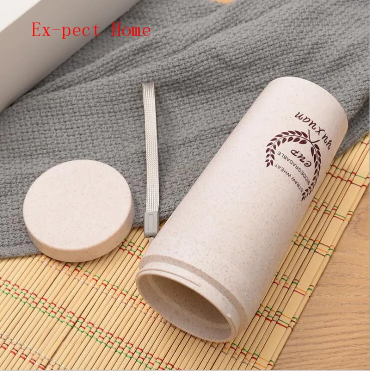 Taza de fibra de paja de mano, vaso de agua de regalo creativo con doble capa Maixiang, 40 Uds.-3