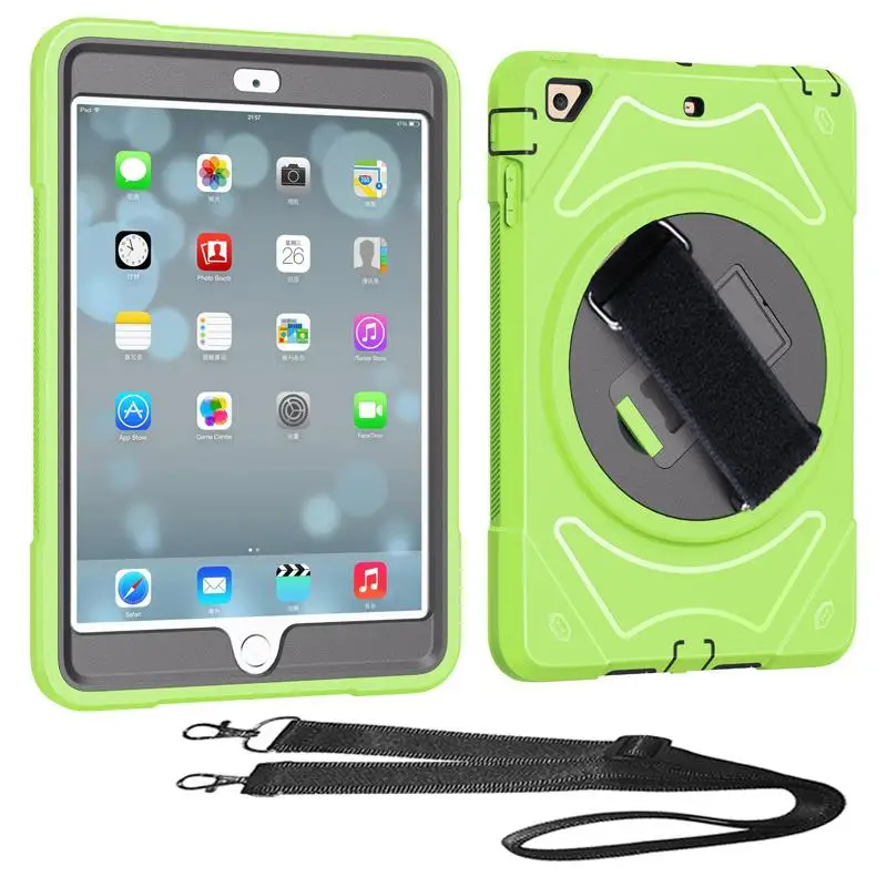 Green XSKEMP чехол для планшета на заднее сиденье автомобиля для iPad mini 4 7,9 A1538 A1550 держатель для подголовника сверхпрочный силиконовый+ PC детский чехол - Цвет: Green