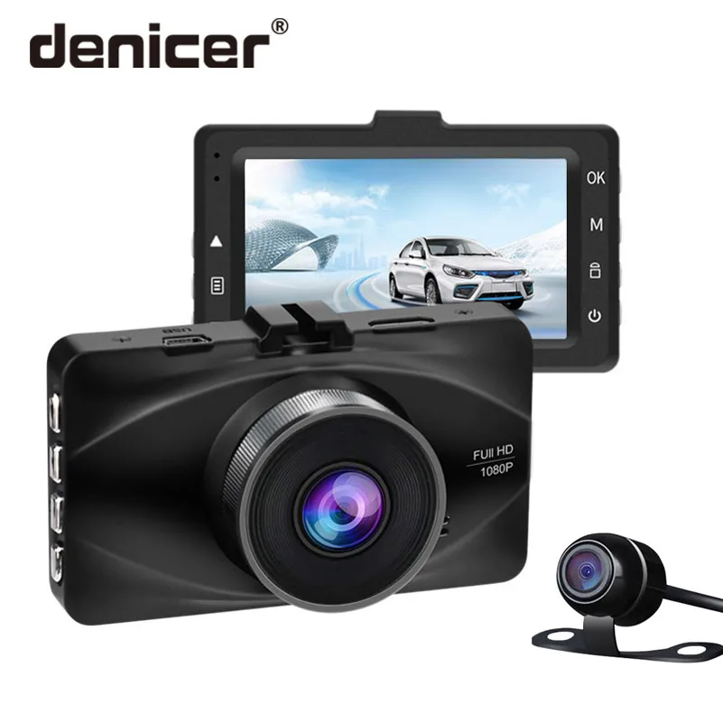 Denicer FHD 1080P Автомобильный видеорегистратор камера зеркало двойной объектив