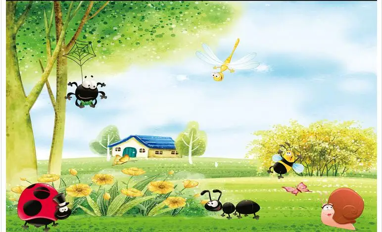 3d фотообои на заказ настенные фрески для детской комнаты Мультяшные 3D обои с