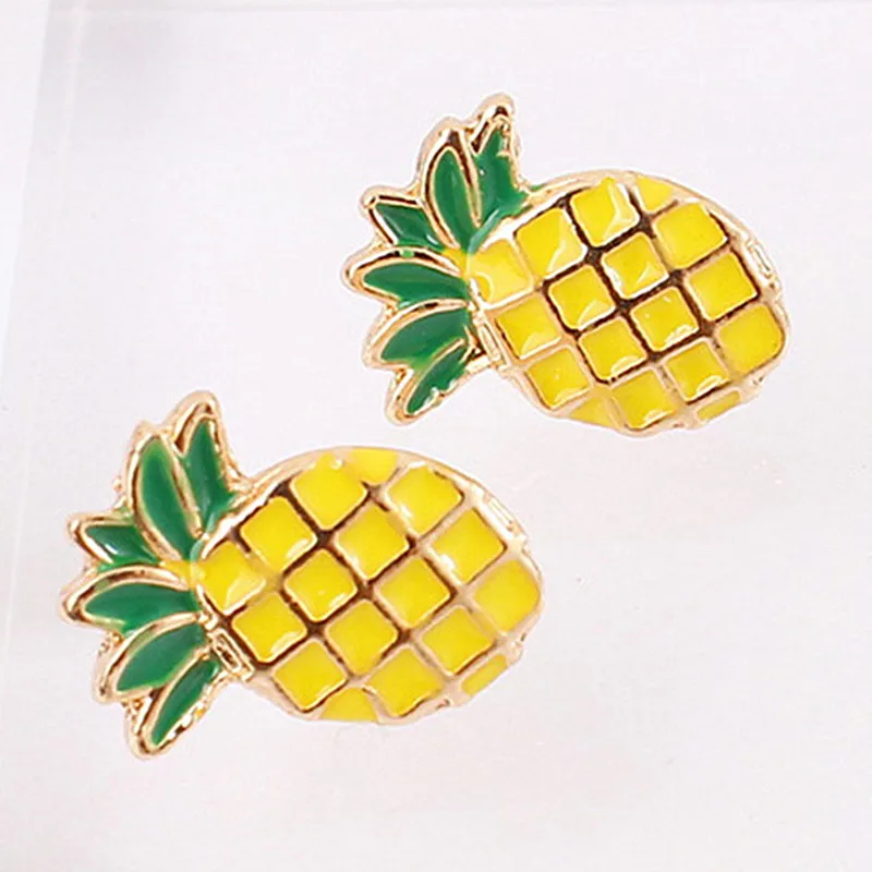 Женские серьги гвоздики в форме ананаса простая серьга Лидер продаж 2018|pineapple stud