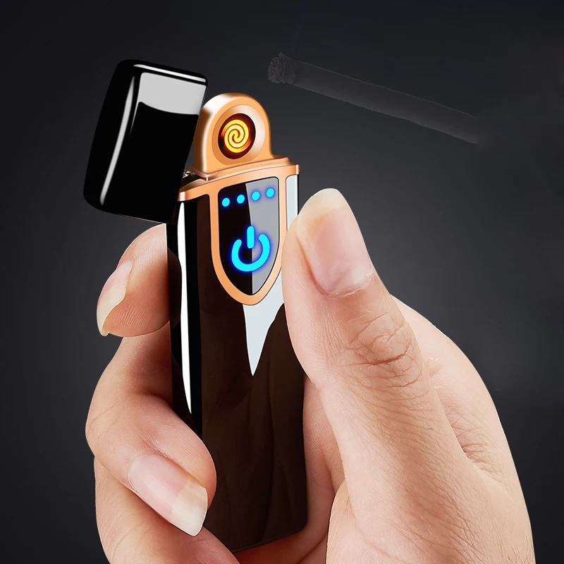 USB зарядка Сенсорная Электронная Зажигалка Ветрозащитная электрическая