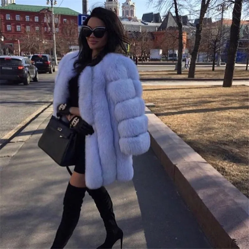 Новая модная зимняя натуральная Шуба TOPFUR шуба из натурального Лисьего меха для