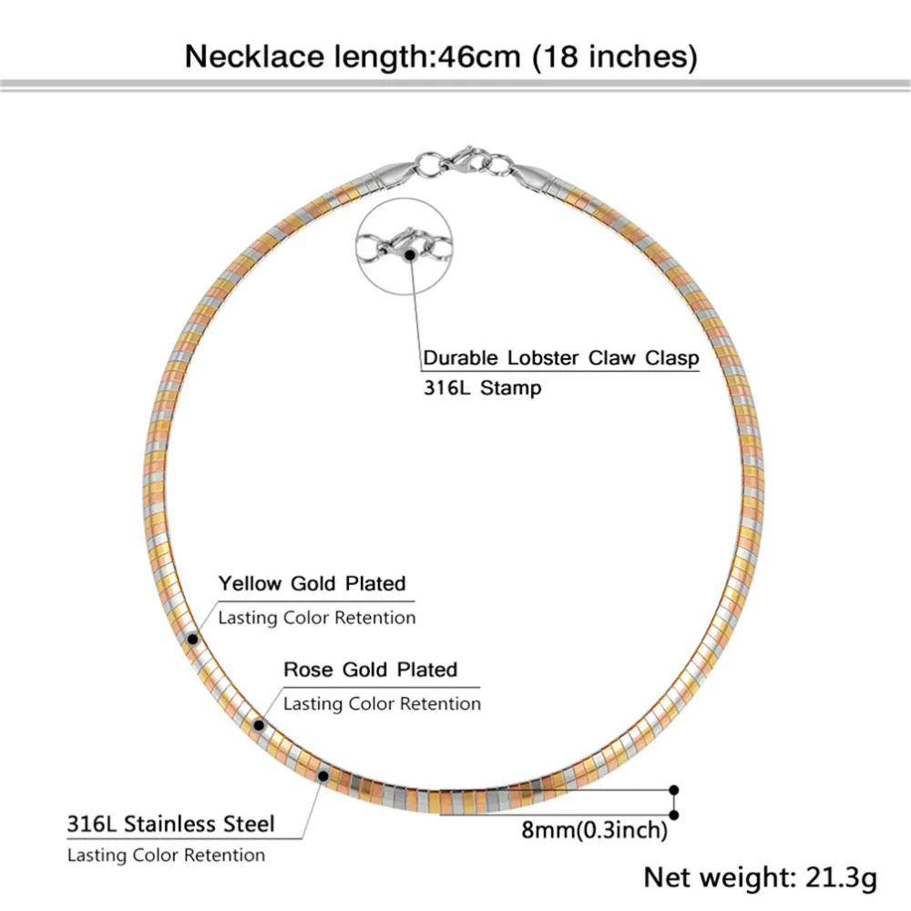 Pro Сталь Chocker Воротник Модные украшения моменты заявление Цепочки и ожерелья