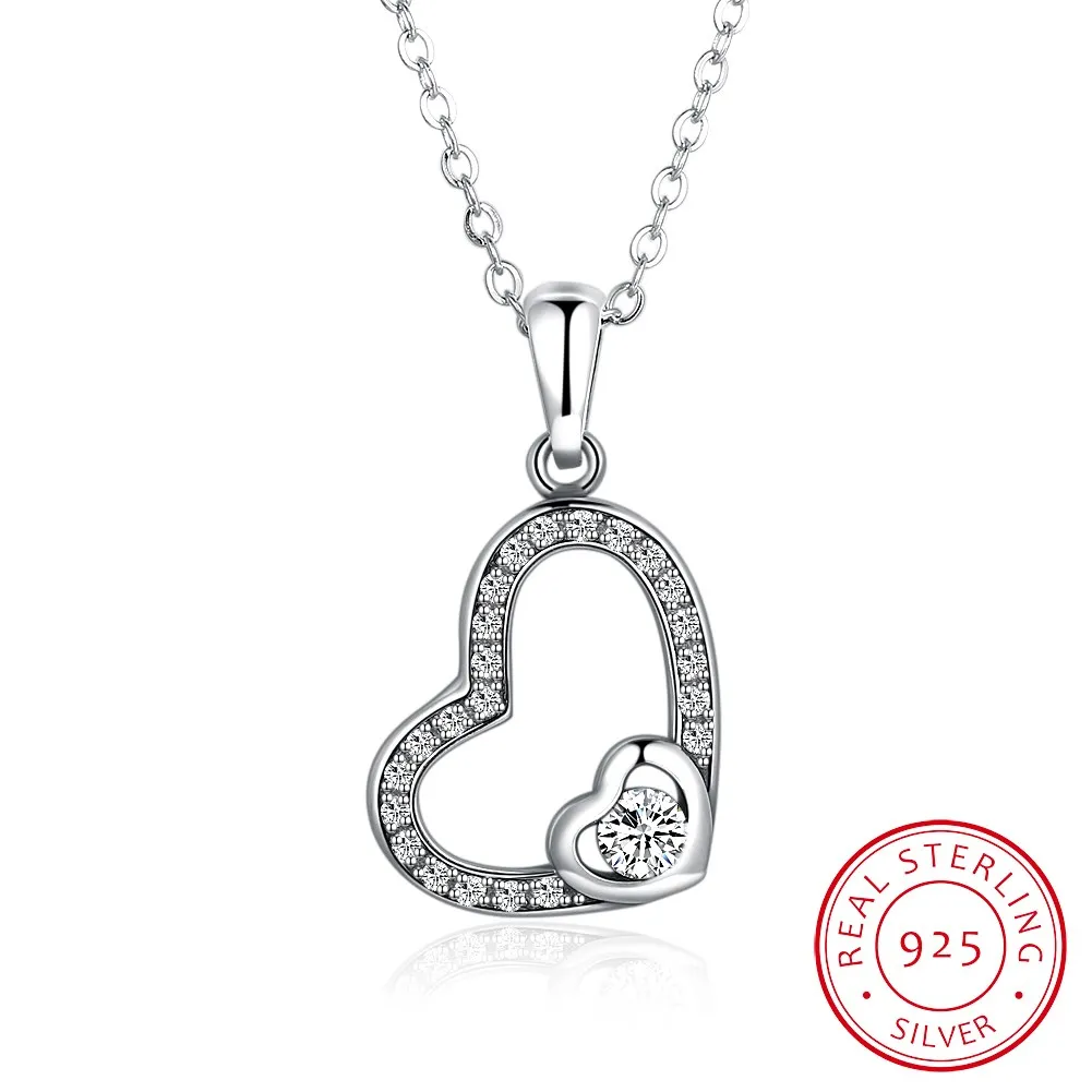 

S925 Trendy Personality New Sterling Silver Stone Heart Necklace