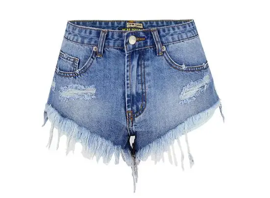 

Women High Waist Shorts 2019 Summer New Female Slim Ripped Tassels Jeans Fashion Sexy Raw Edge Denim Shorts Women D115
