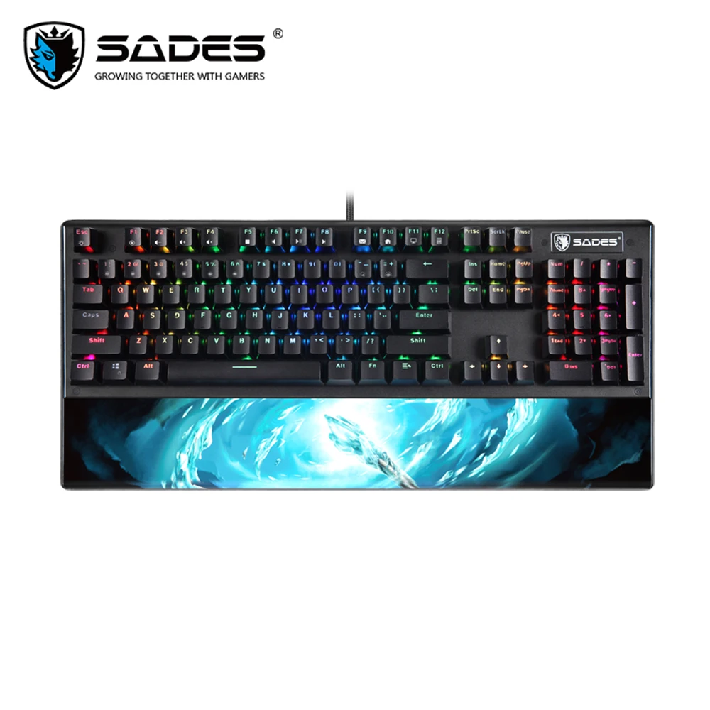 SADES Механическая игровая клавиатура с 104 клавишами USB Wried LK Blue Switch наручные часы