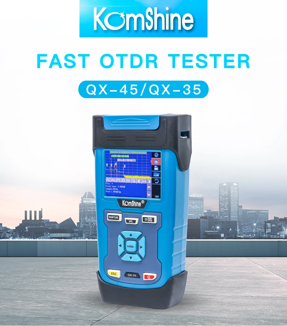 Мини цифровой оптический волоконно рефлектометр тестер Komshine QX35 одномодовый OTDR