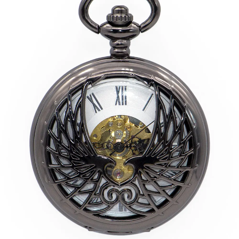 

Высококачественные механические карманные часы с цепочкой на брелок, уникальные римские цифры, двусторонние открытые скелетоны, лучший по...