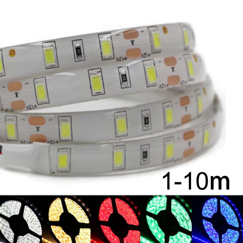 Светодиодная лента гибкая водонепроницаемая 60 светодиодов/м 12 в пост. Тока 5630 5730