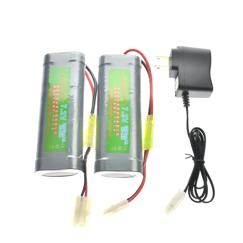 

2pcs 7.2V 6800mAh rechargeable battery pack + charger Plug