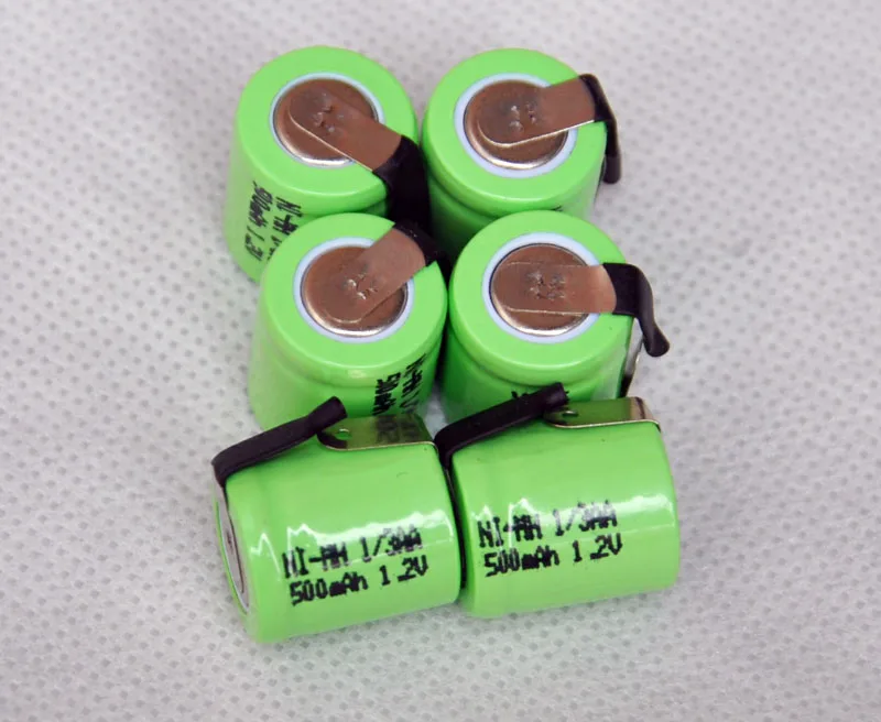 2 шт./лот 1 В 1/3AA 500 мАч Ni MH Nimh 1/3 AA Аккумуляторная батарея с сварочными ножками