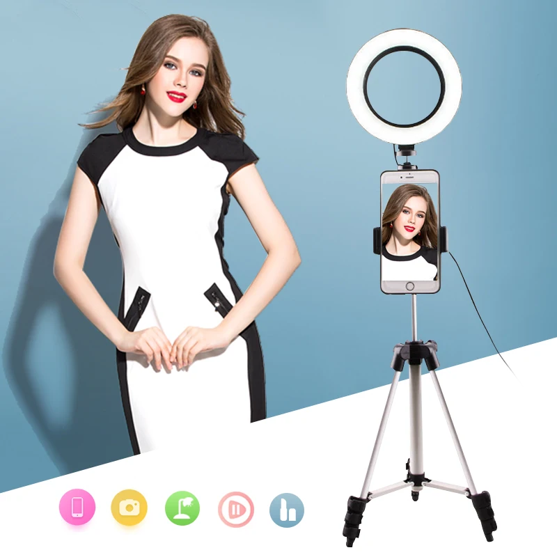 

LED Studio Camera Ring Light Photography Photo Tripod USB Plug Make up lamp for Youtube video Selfie light Makeup Light Ring