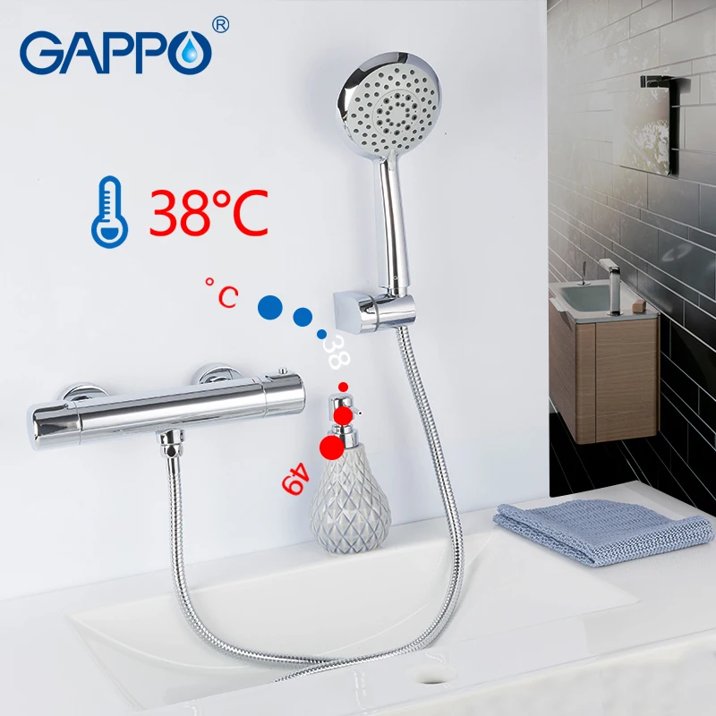 

GAPPO Bathtub Faucet brass bathroom Waterfull faucets wall mounted thermostat shower set torneira para banheira bathroom tap