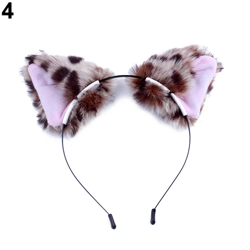 Повязка на голову для косплея с милыми пушистыми кошачьими или лисьими ушками