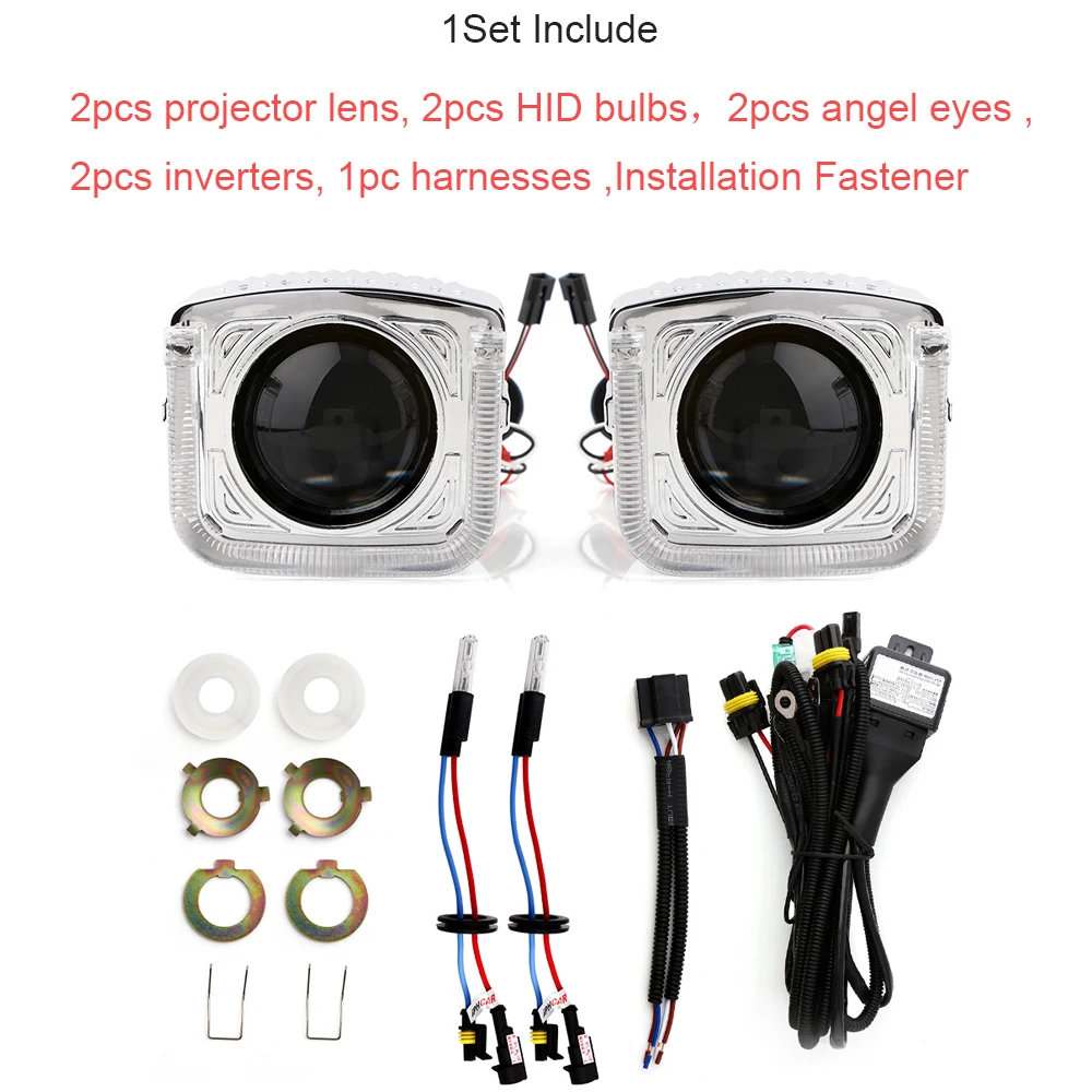 YM E-Bright 1 комплект 3 дюйма 4300K 6000K 8000K HID биксеноновые фары прожекторные линзы 12 В DC 35