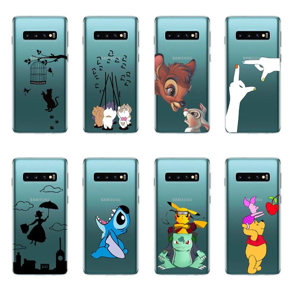 Креативный Милый Забавный силиконовый чехол для Samsung Galaxy S10 S10E Plus A7 2018 M10 M20