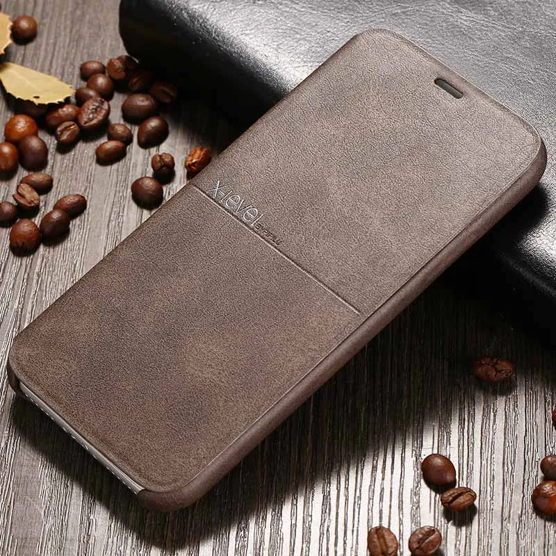 Brown X-Level Роскошный кожаный флип-чехол для iPhone 11 Pro Max XS XR X винтажный Гибридный Тонкий чехол для бумажника для iPhone 8 7 6S+ Coque - Цвет: Brown