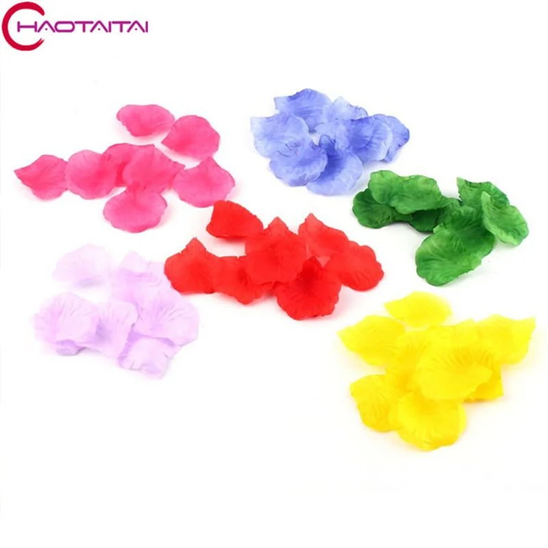 Лепестки роз новинка 100 шт. шелк Листья свадебным столом Аксессуары 16 Цвета