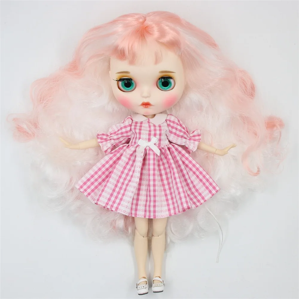 Ледяная кукла DBS Blyth 1/6 bjd белая кожа для суставов тела розовые белые волосы