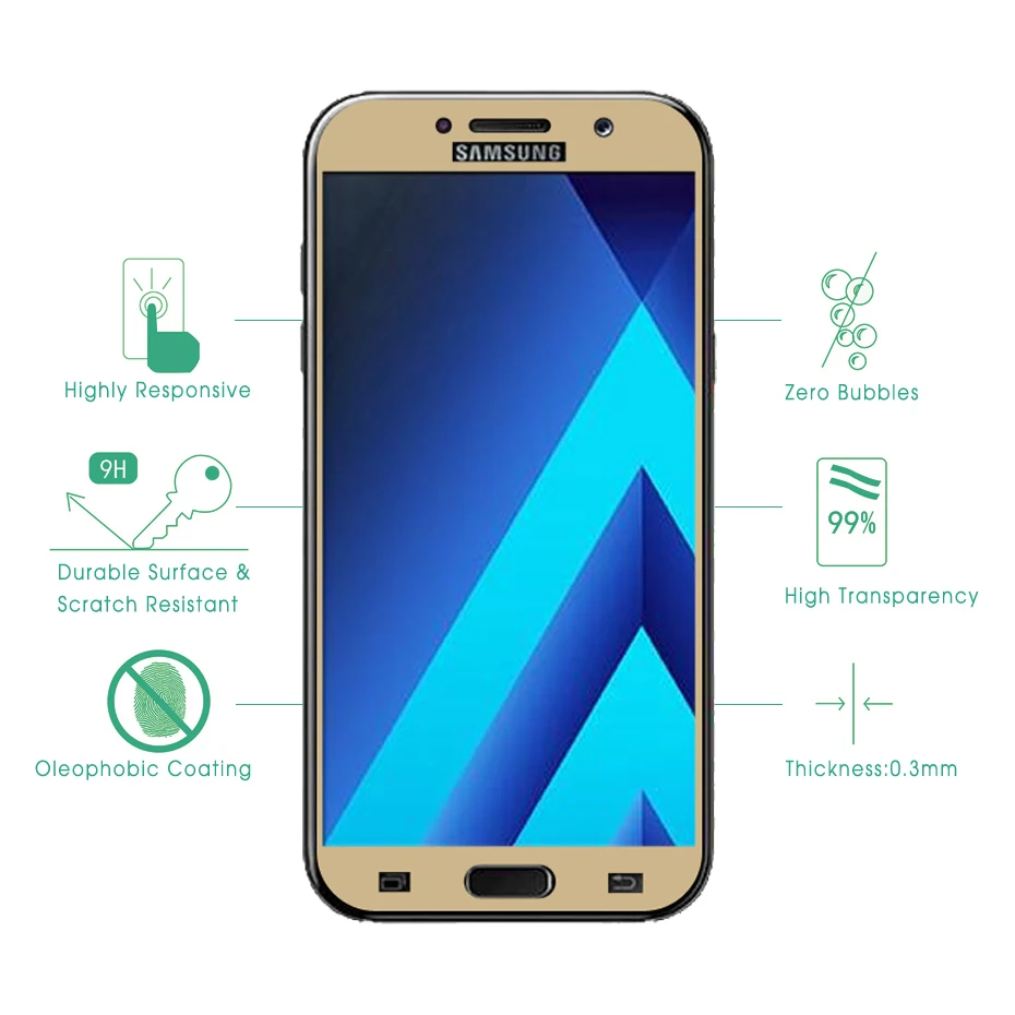 9H полное покрытие закаленное стекло для Samsung Galaxy S6 S7 A3 A5 A7 2017 2016 J3 J5 J7 Prime C5 C7 чехол с