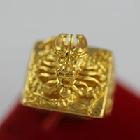 lifelike chinese dragon shaped band ring for men real yellow gold filled trendy adjustable wedding ring gift