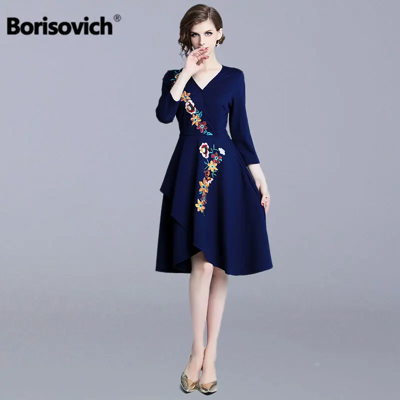 Borisovich женское Повседневное платье трапециевидной формы новый бренд 2018 осеннее