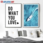 Настенная картина с изображением морской яхты пейзажа, настенные постеры и принты в скандинавском стиле для гостиной, домашний декор