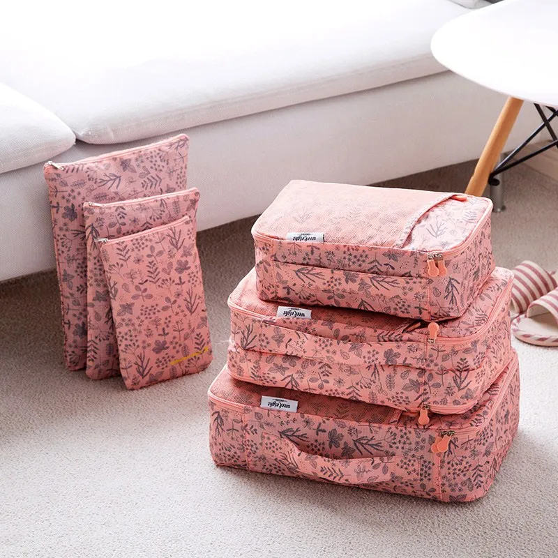 6pcs/lot Waterproof Breathable Travel Bag Set Large Capacity Clothes Storage Suitcase Finishing Organizer Pouch | Багаж и сумки