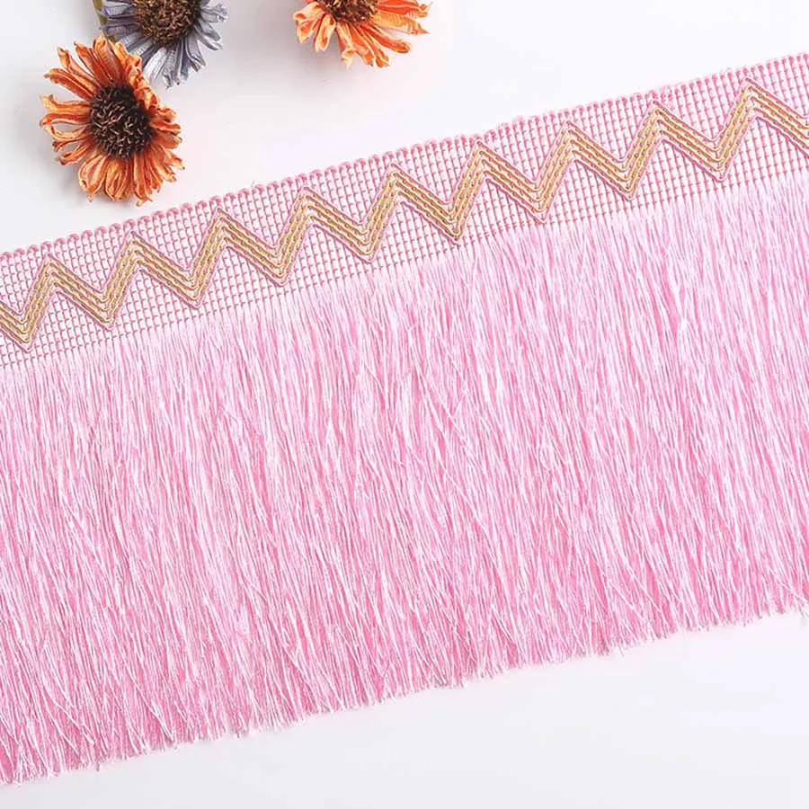12 meters 20cm Long Tassel Fringe Braid Velvet Lace Polyester Trim Ribbon Latin Dance Skirt Curtain Fringes for Sewing | Дом и сад