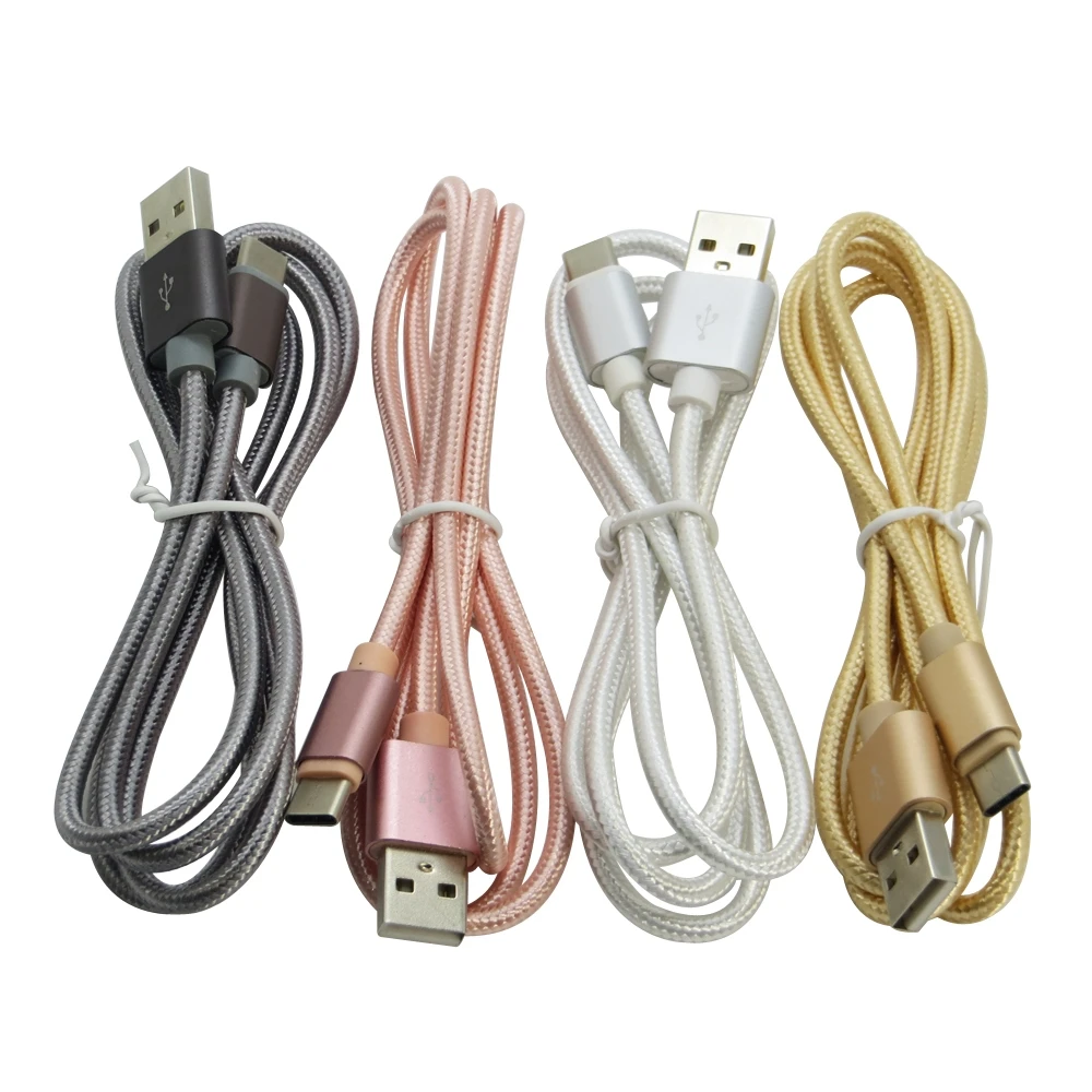 50 шт./лот 1 м 3 фута Плетеный Нейлоновый USB C кабель типа для Macbook Google Xiaomi Type