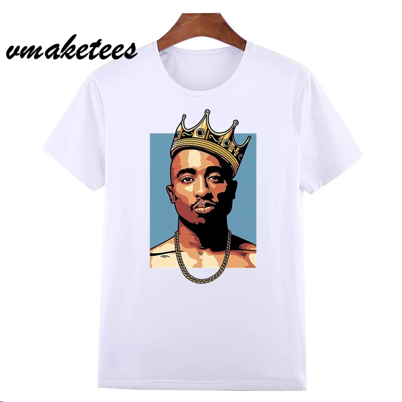 Мужская футболка с принтом в стиле хип-хоп Raper Tupac 2pac женская летняя Swag для