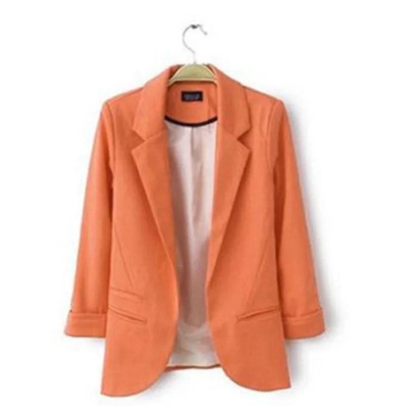 Осенний женский 7 видов цветов Тонкий Блейзер с рукавом три четверти пиджак