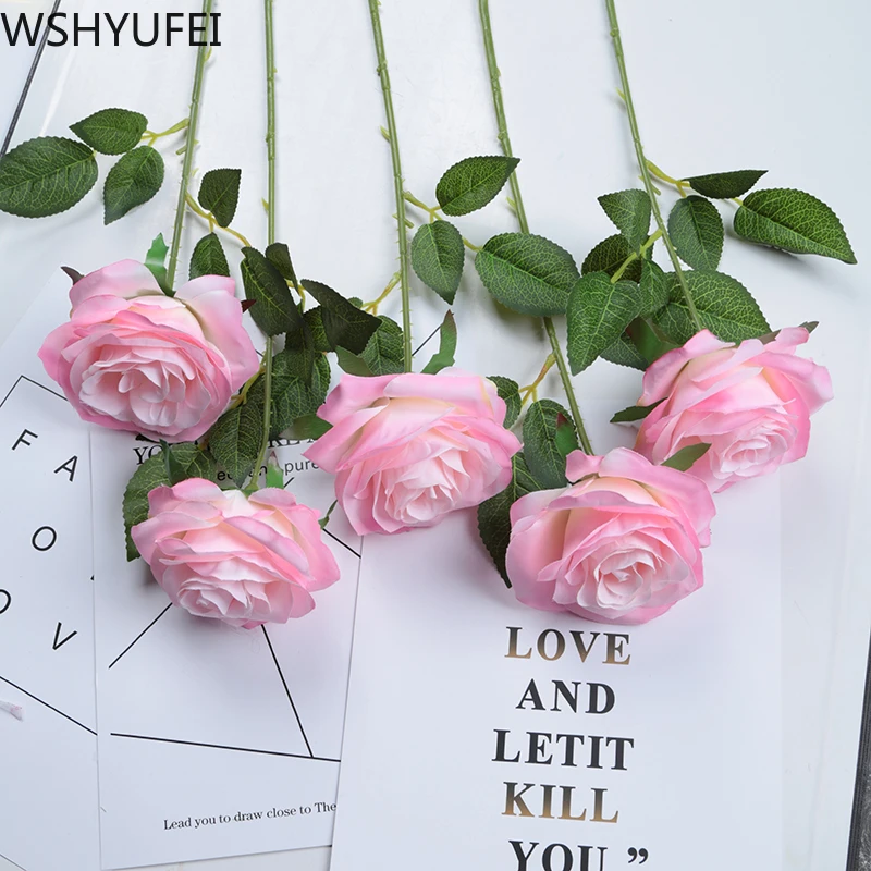 10pcs/lot simulation rose flower bouquet wedding decoration items living room office studio shooting props WSHYUFEI | Дом и сад