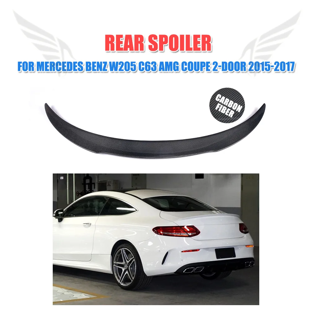

Carbon Fiber Rear Trunk Spoiler Wing Lip Sticker for Mercedes Benz C-Class W205 C63 AMG Coupe 2-Door 2015 - 2017