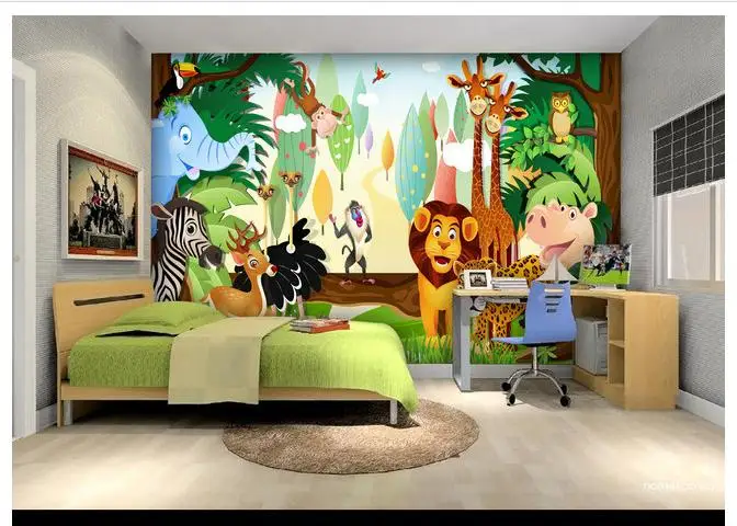 

Custom photo wallpaper 3d wall murals wallpaper Children's animal park forest animals wallpapers for living room wall decoration