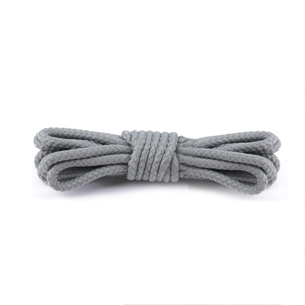 light grey 1 пара 80/100/120/140/160 см однотонные Цвет круглые шнурки для Модные Повседневное Спортивная Кожаная обувь ботинки martin шнурки - Цвет: light grey