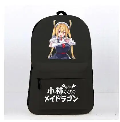 Японский стиль аниме Miss Kobayashi's Dragon Maid Kobayashi-san Chi no Maid Dragon милый женский мужской черный рюкзак школьные сумки - Цвет: 7
