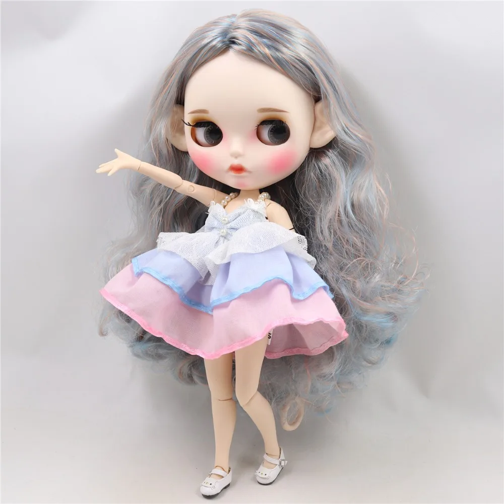 Фабрика blyth кукла 1/6 bjd белая кожа тела синий микс золотые волосы Новые матовые