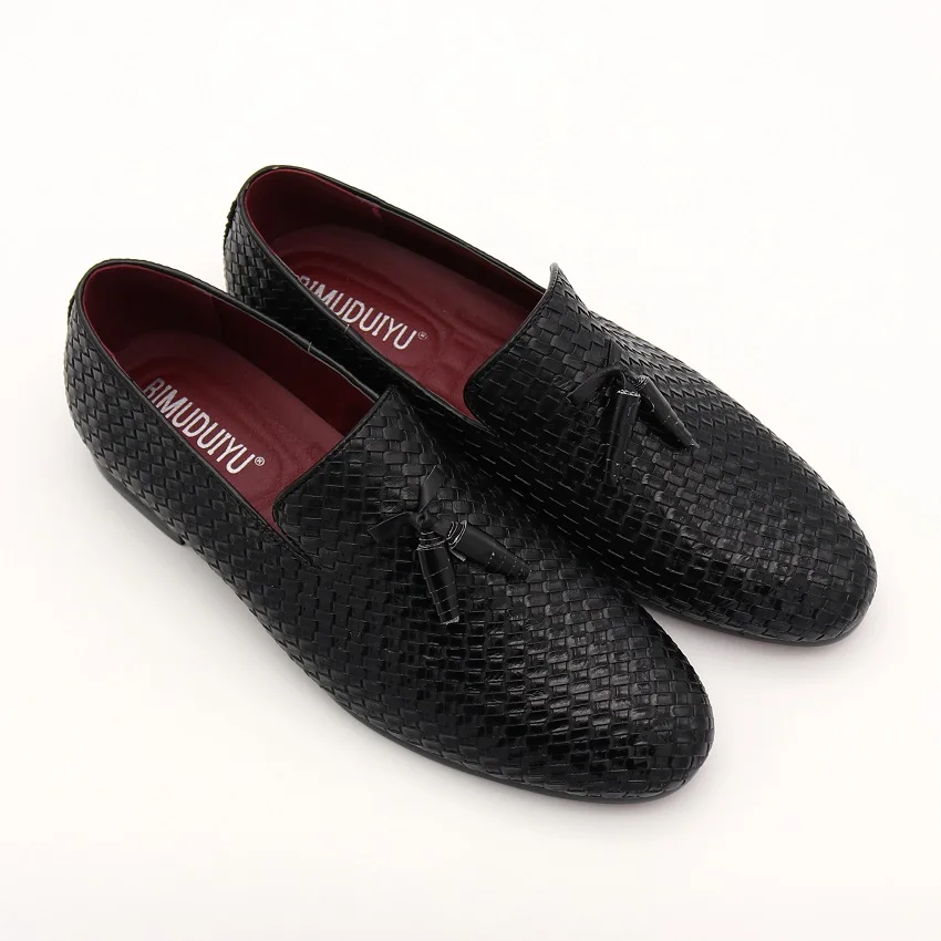 Мужские Кожаные Мокасины BIMUDUIYU коричневые повседневные в итальянском стиле на