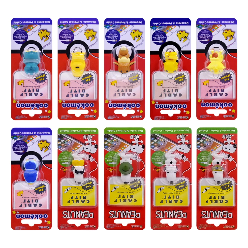 CHIPAL Cute Anime Bite Wire Winder для iPhone 6 S 7 8 Plus X XS XR защита usb кабеля Органайзер чомперы