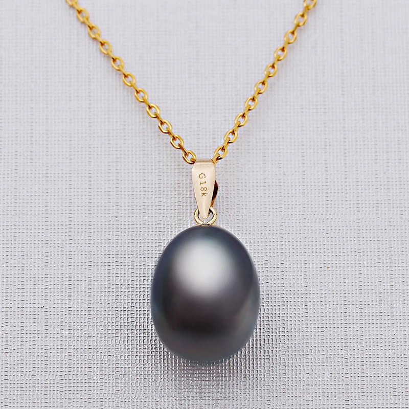 DAIMI ожерелье с подвеской из 18-каратного желтого золота и черного жемчуга