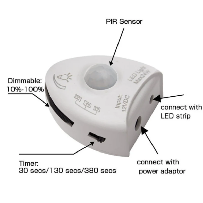 Под кроватью движения Сенсор светодиодный огни полосы света с таймер