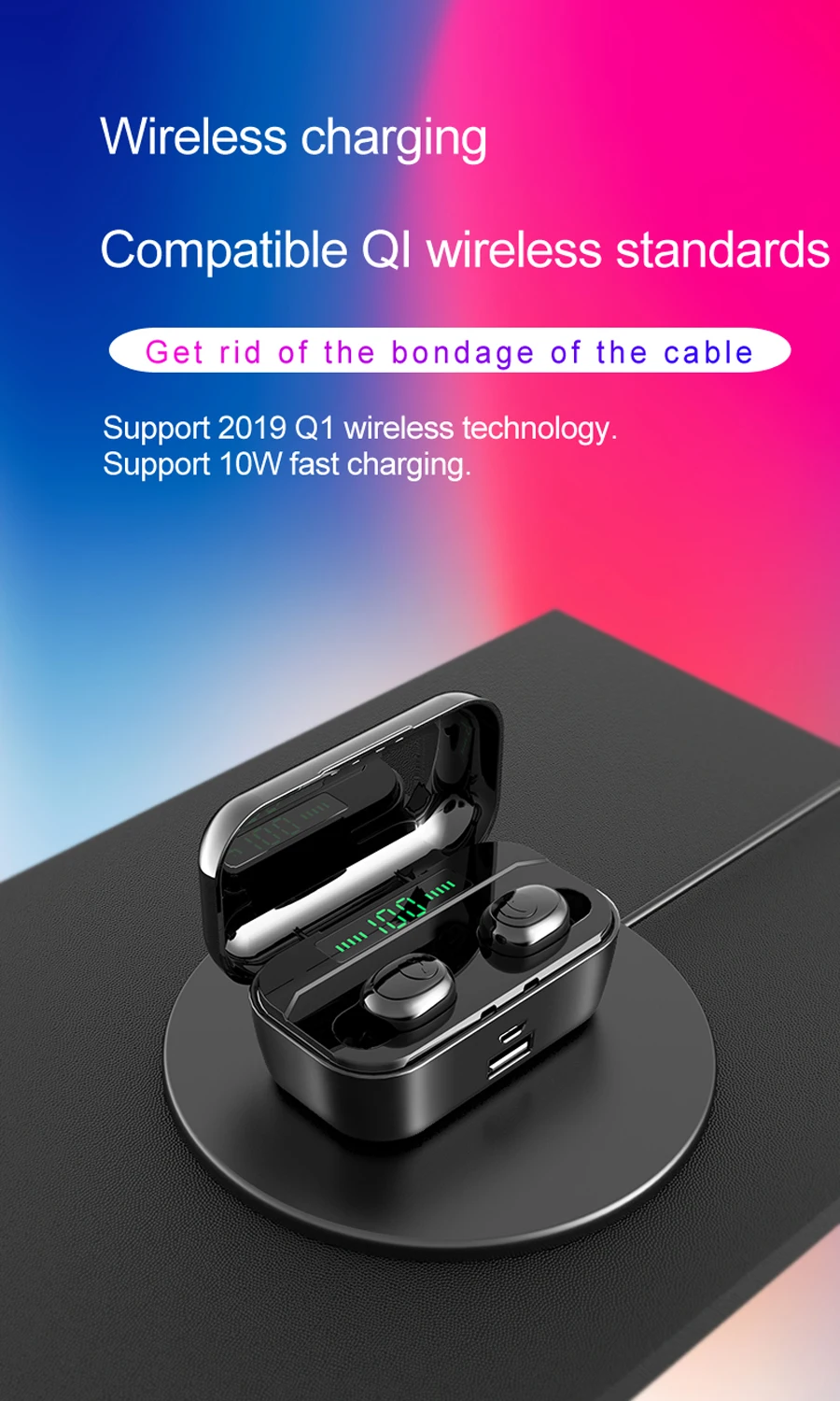 True TWS 5,0 беспроводные Bluetooth наушники для телефона 3D стерео наушники с микрофоном беспроводная зарядка Bluetooth гарнитура