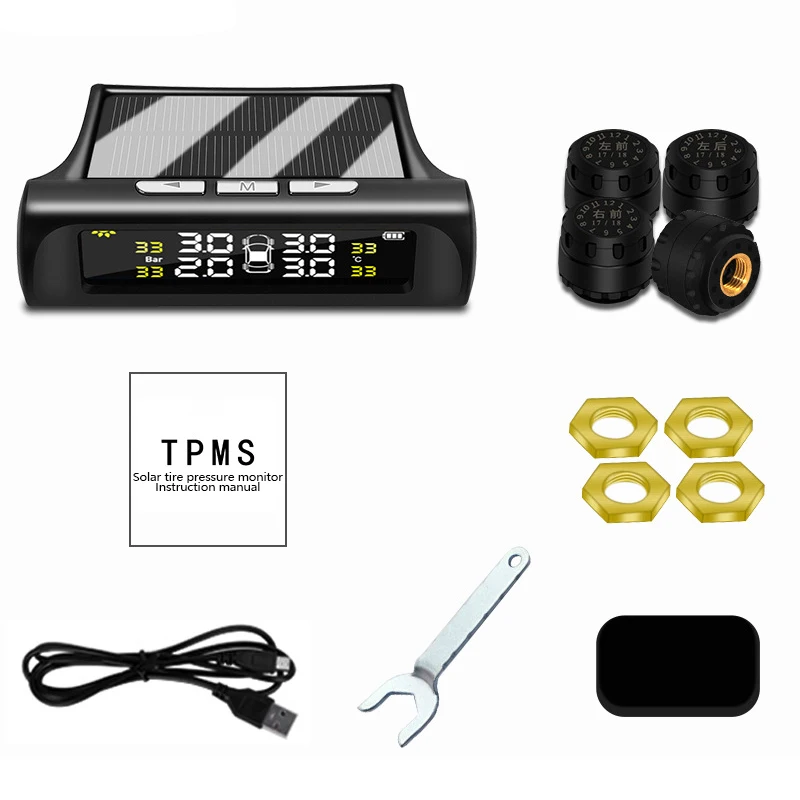 Мини-автомобильная система контроля давления в шинах TPMS Беспроводная высокоточная солнечная система внешняя сигнальная сигнализация датчик давления в шинах T88AJ
