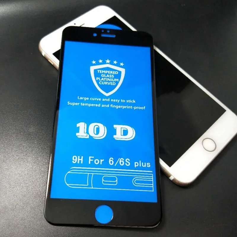 10D изогнутое закаленное стекло с полным покрытием для iPhone X XR XS Max защита экрана 6 6S