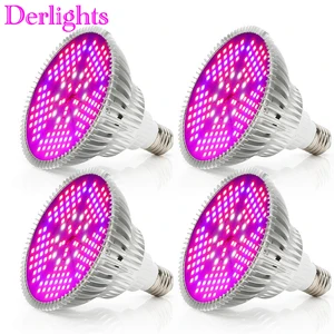 Светодиодная лампа E27 полного спектра для выращивания растений, 4 шт.лот, 100 Вт