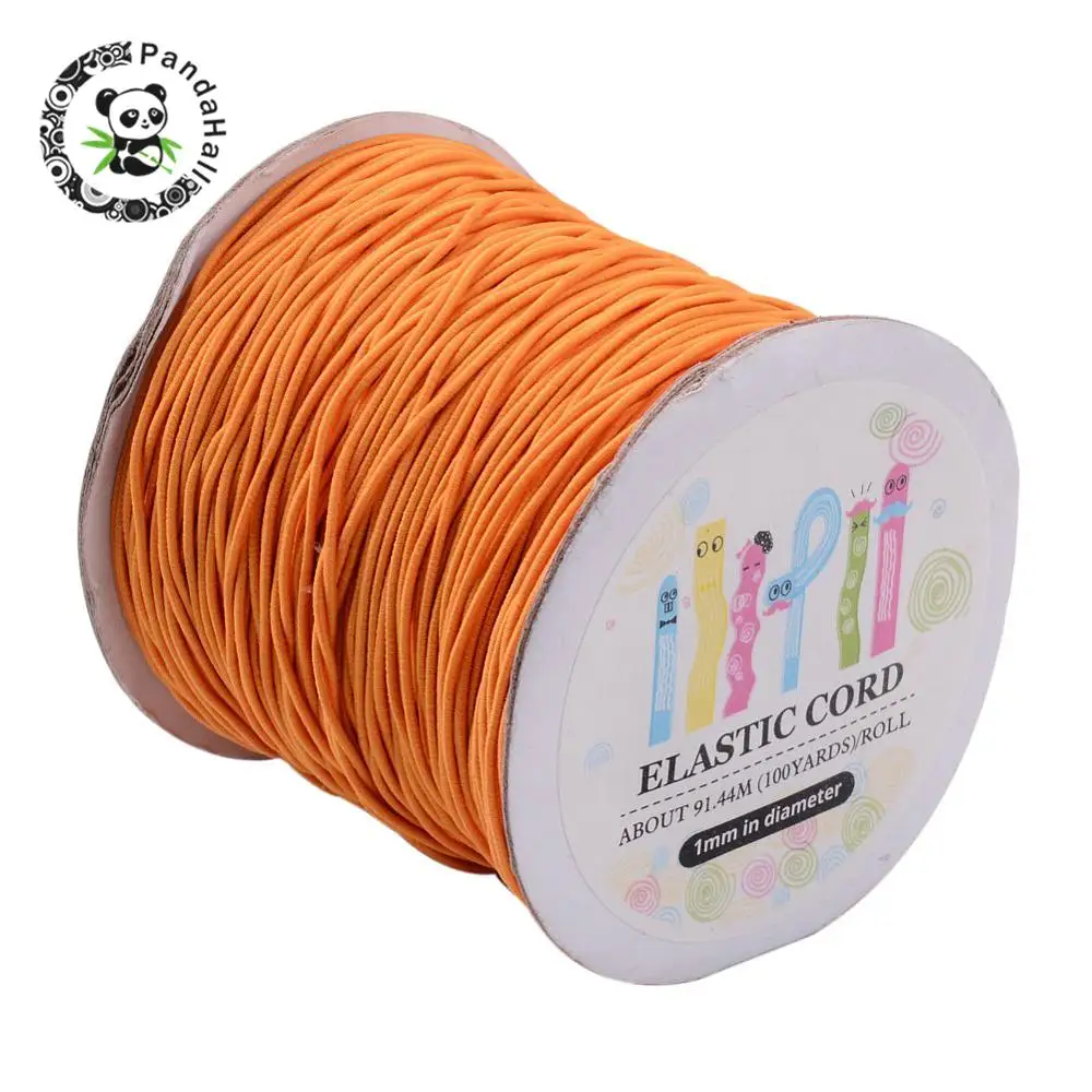 DarkOrange Круглый эластичный шнур с коробкой, белый, черный, красный для браслета, ожерелья, серьги, делая DIY 1 мм(100 ярдов) 2 мм(40 м/рулон - Цвет: DarkOrange