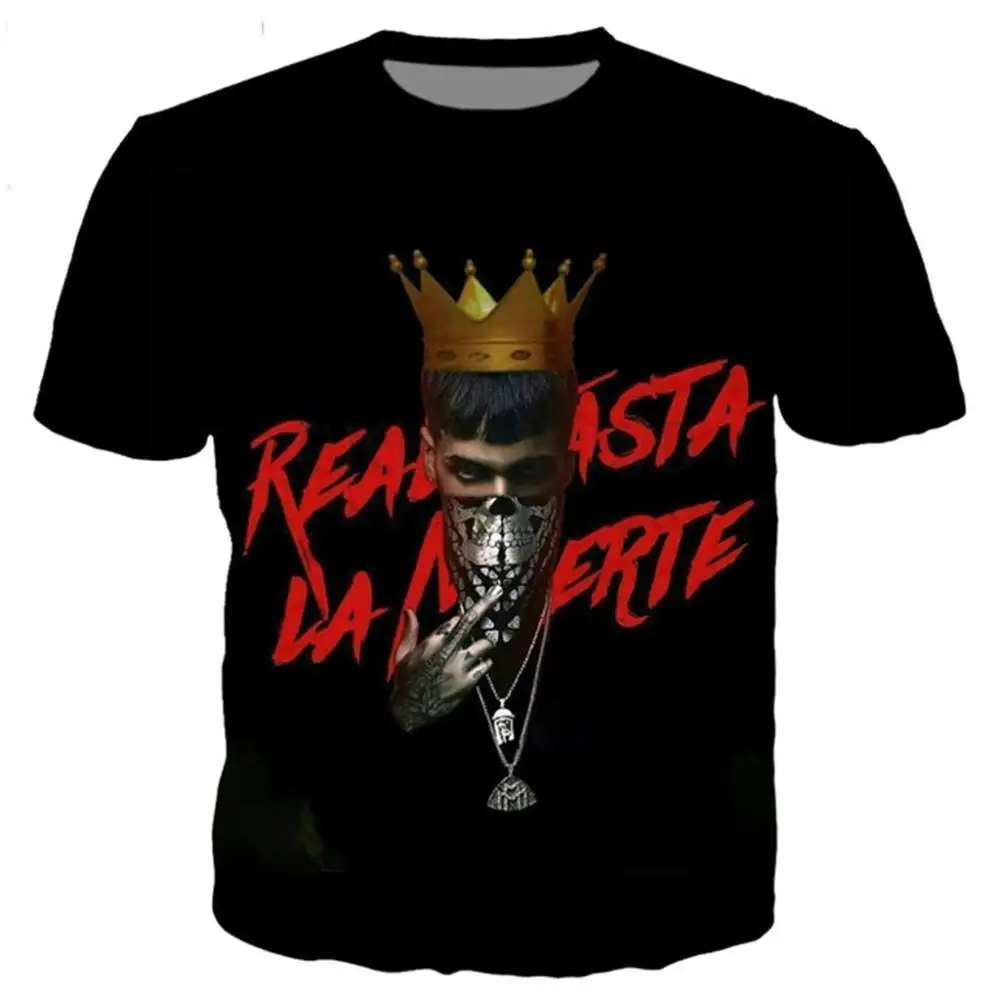 Мужская и женская футболка с 3D принтом ANUEL модная классическая уличная одежда в